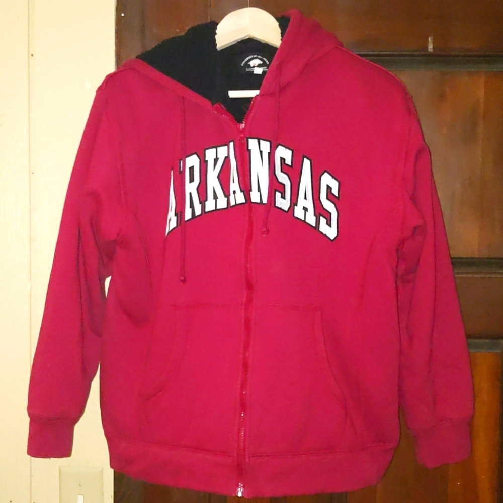 NCAA Arkansas Razorbacks Official Shop Gear Full Zip Hooded Coat